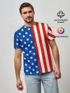 Мужская базовая футболка / Американский Флаг