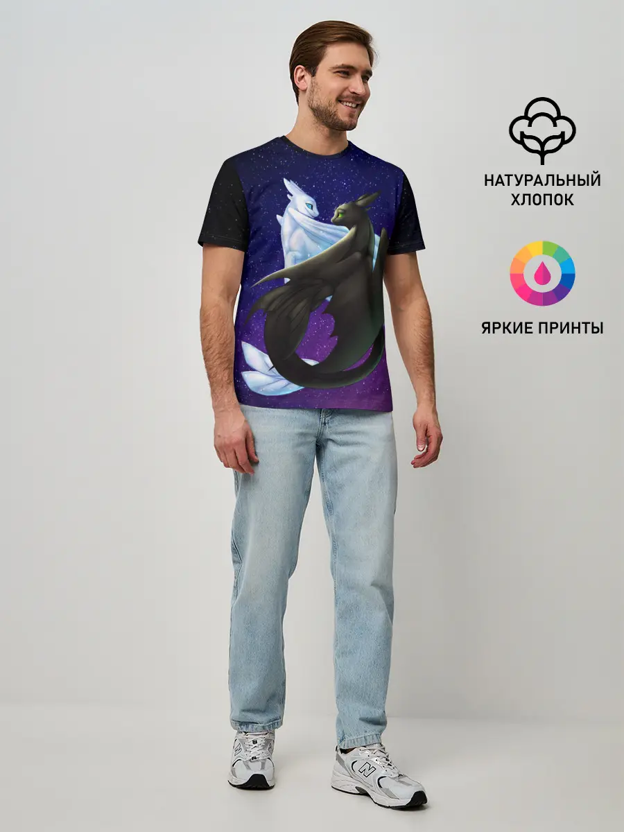 Мужская базовая футболка / Как приручить дракона