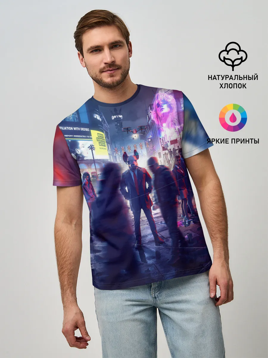 Мужская базовая футболка / Маска Watch dogs