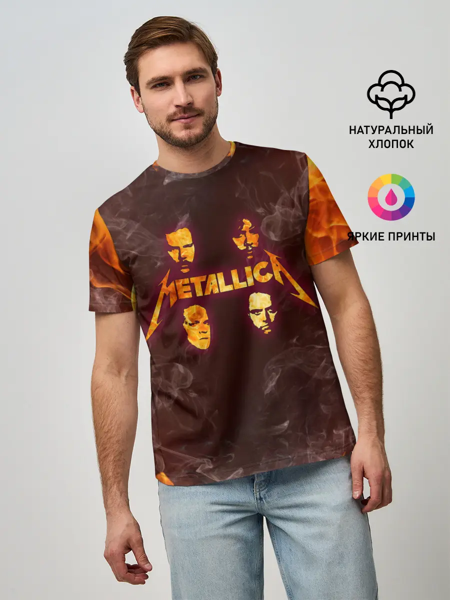 Мужская базовая футболка / Metallica | Fire Rock