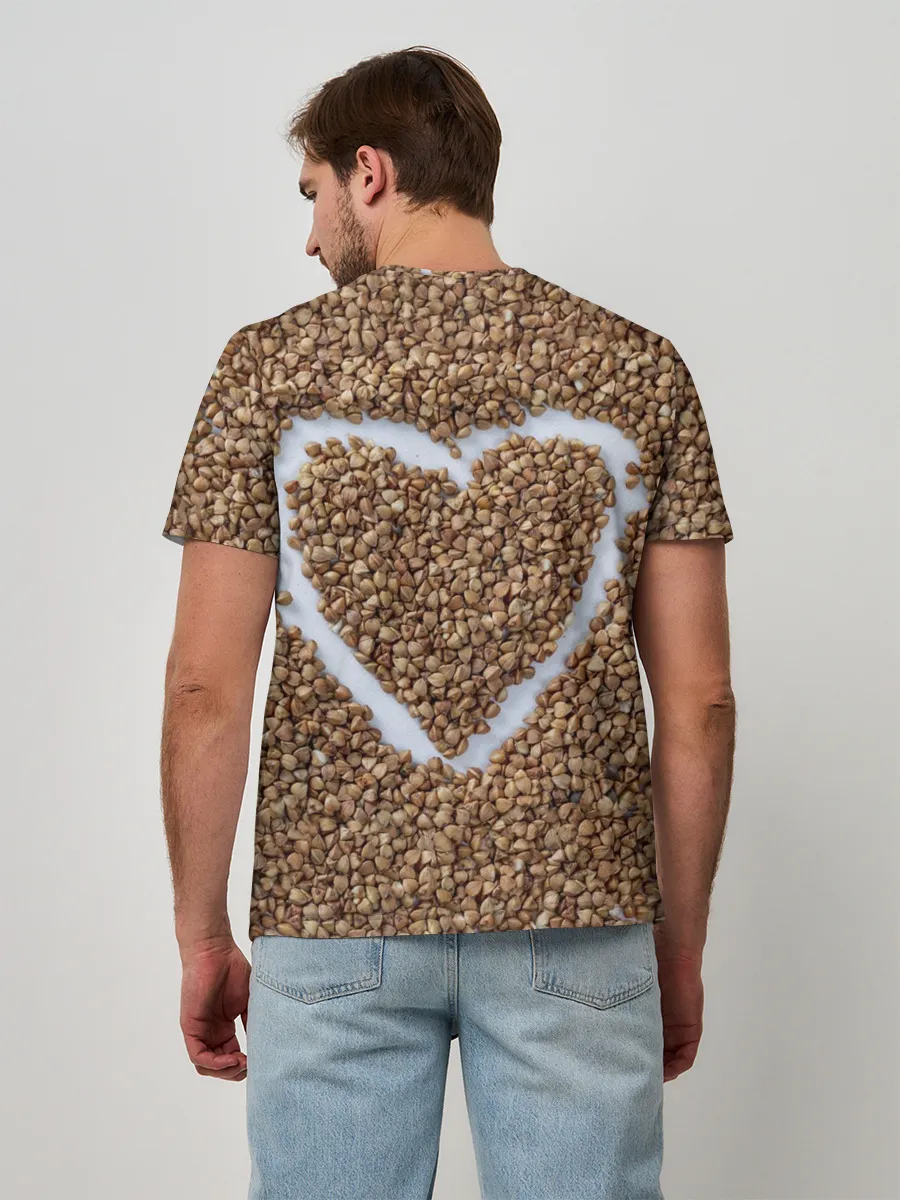 Мужская базовая футболка / i love гречка