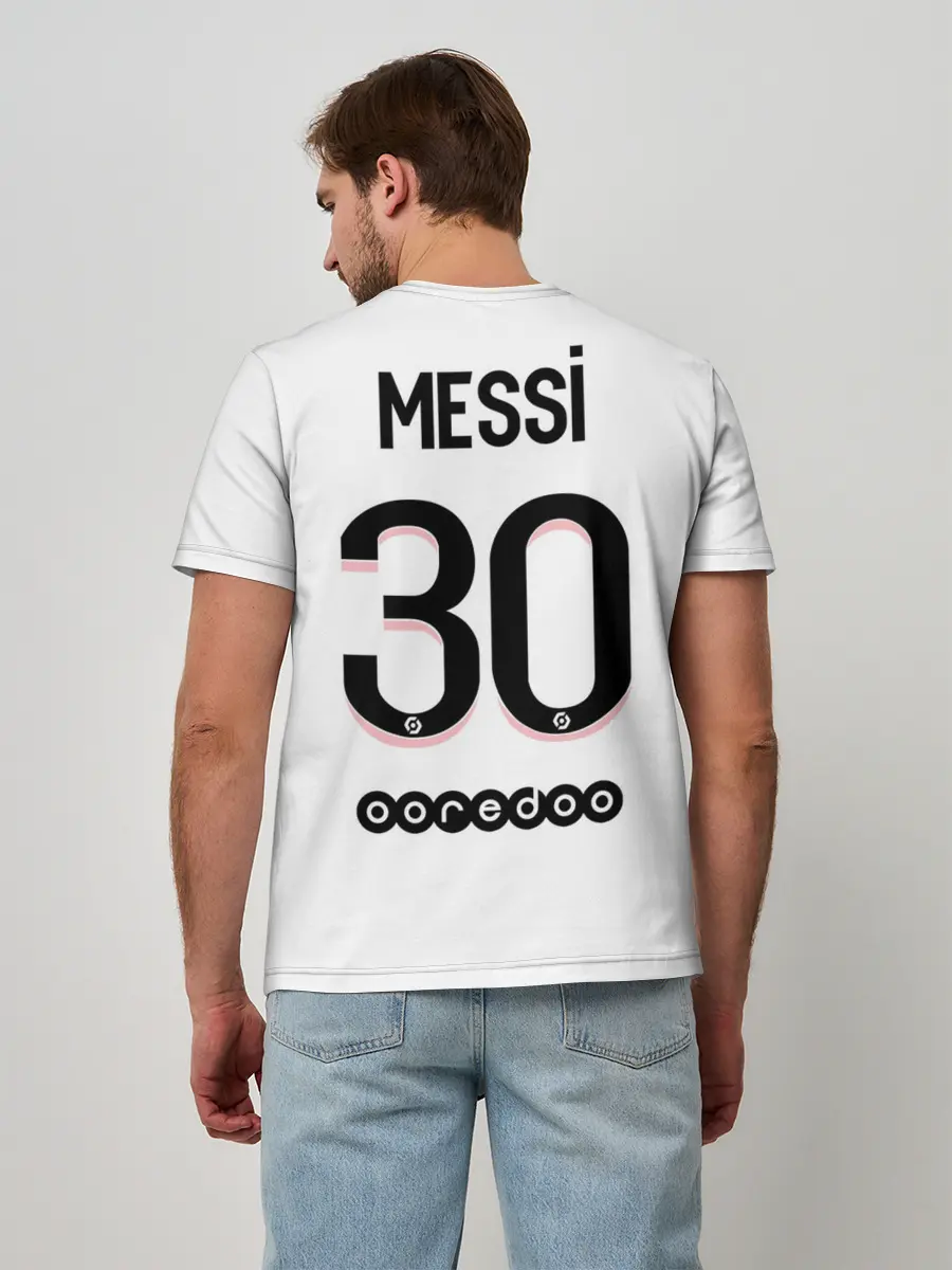 Мужская базовая футболка / Месси форма гостевая ПСЖ 21/22