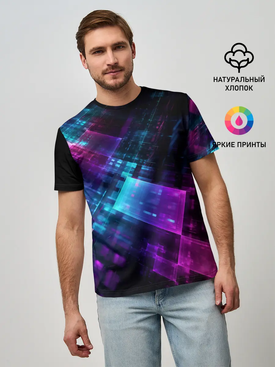 Мужская базовая футболка / НЕОНОВАЯ АБСТРАКЦИЯ
