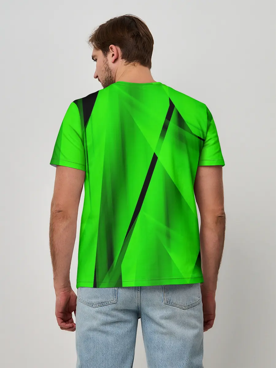 Мужская базовая футболка / Зеленый неон