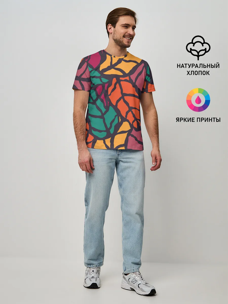 Мужская базовая футболка / Листья