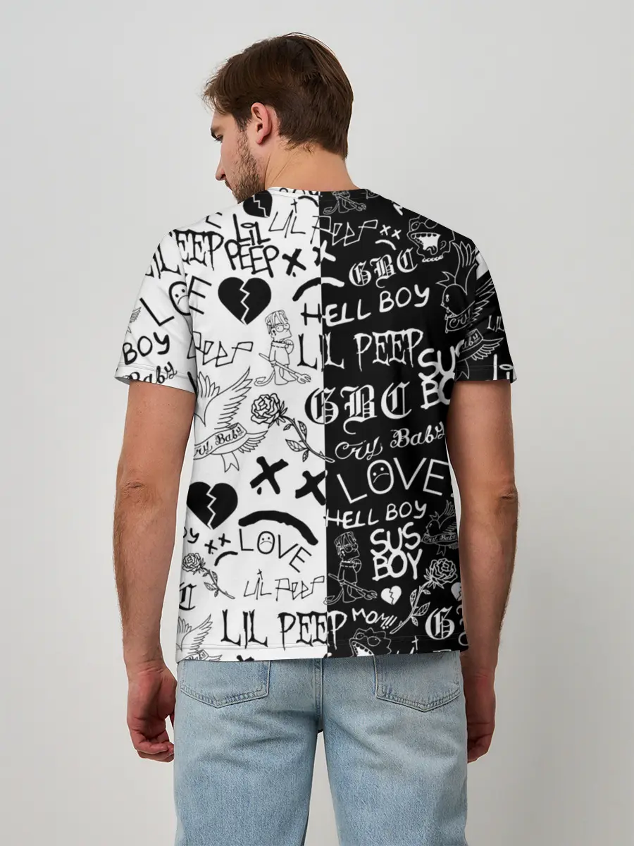 Мужская базовая футболка / LIL PEEP LOGOBOMBING | ЛИЛ ПИП