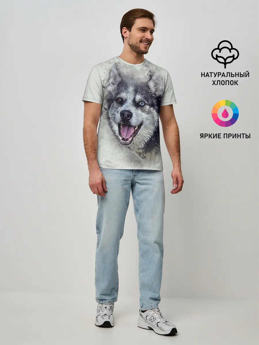 Мужская базовая футболка / Хаска