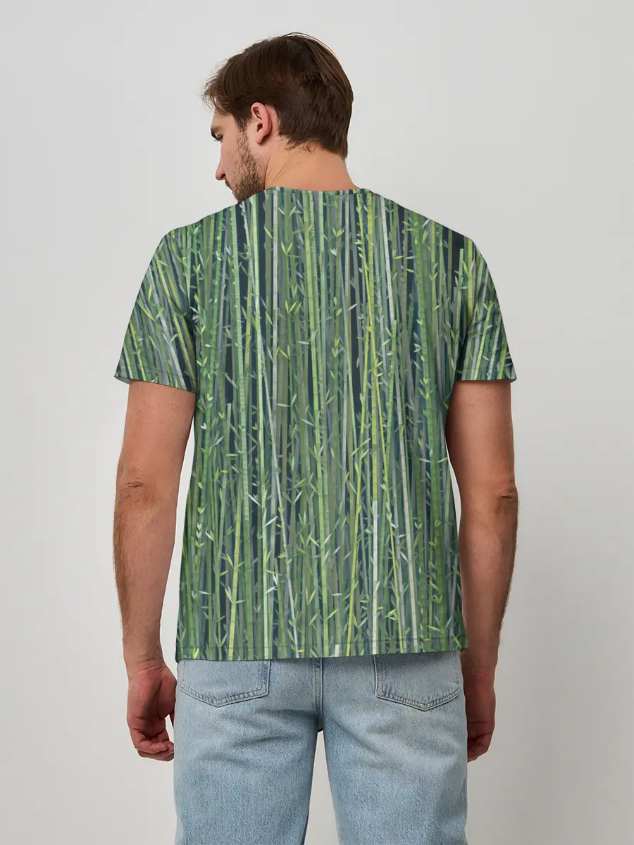 Мужская базовая футболка / Зеленый бамбук