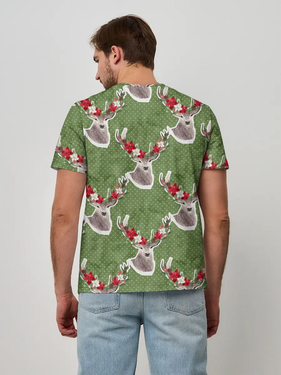 Мужская базовая футболка / Новогодние олени 2022