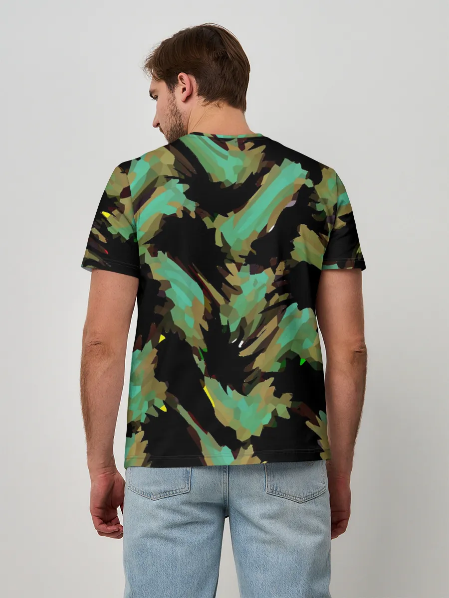 Мужская базовая футболка / Изумрудные осколки кристаллов