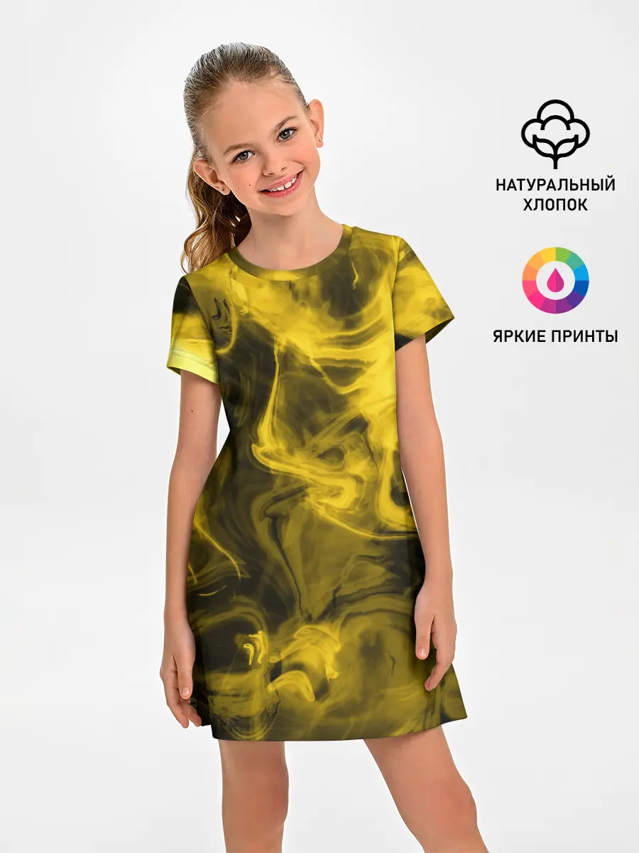 Детское платье / Желтый Неоновый Дым