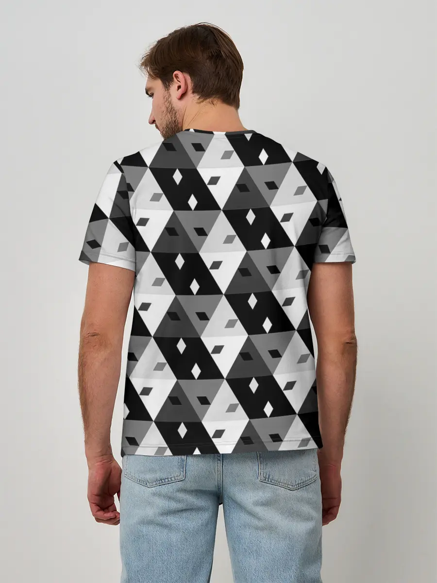 Мужская базовая футболка / Абстрактные кубики