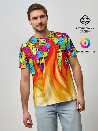 Мужская базовая футболка / SLAVA MARLOW - Смайлики