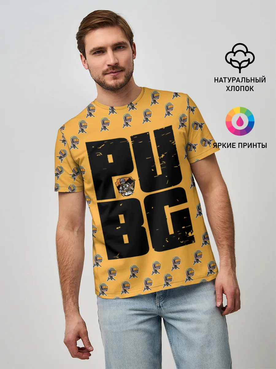 Мужская базовая футболка / PUBG PATTERN | ПУБГ ПАТТЕРН