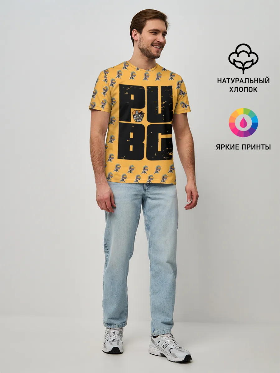 Мужская базовая футболка / PUBG PATTERN | ПУБГ ПАТТЕРН
