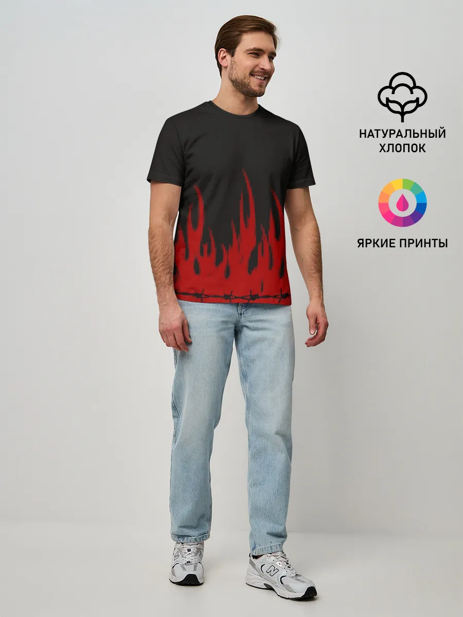 Мужская базовая футболка / Pixel Fire
