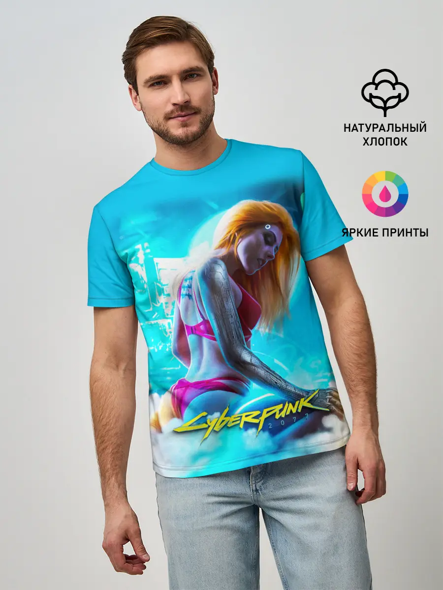 Мужская базовая футболка / CYBERPUNK 2077