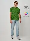 Мужская базовая футболка / зелёный паттерн