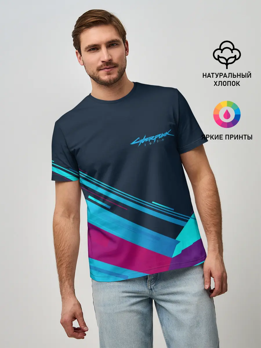Мужская базовая футболка / CYBERPUNK 2077