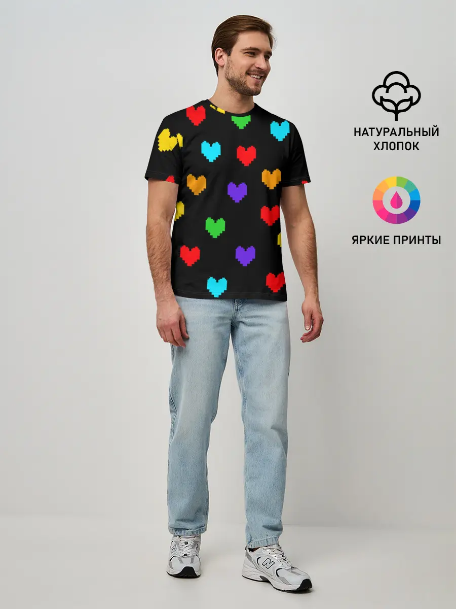 Мужская базовая футболка / UNDERTALE HEART