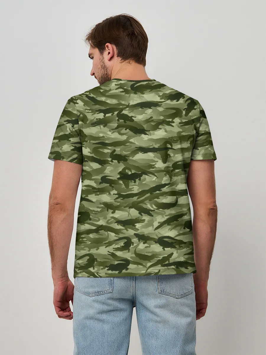 Мужская базовая футболка / Камуфляж с крокодилами