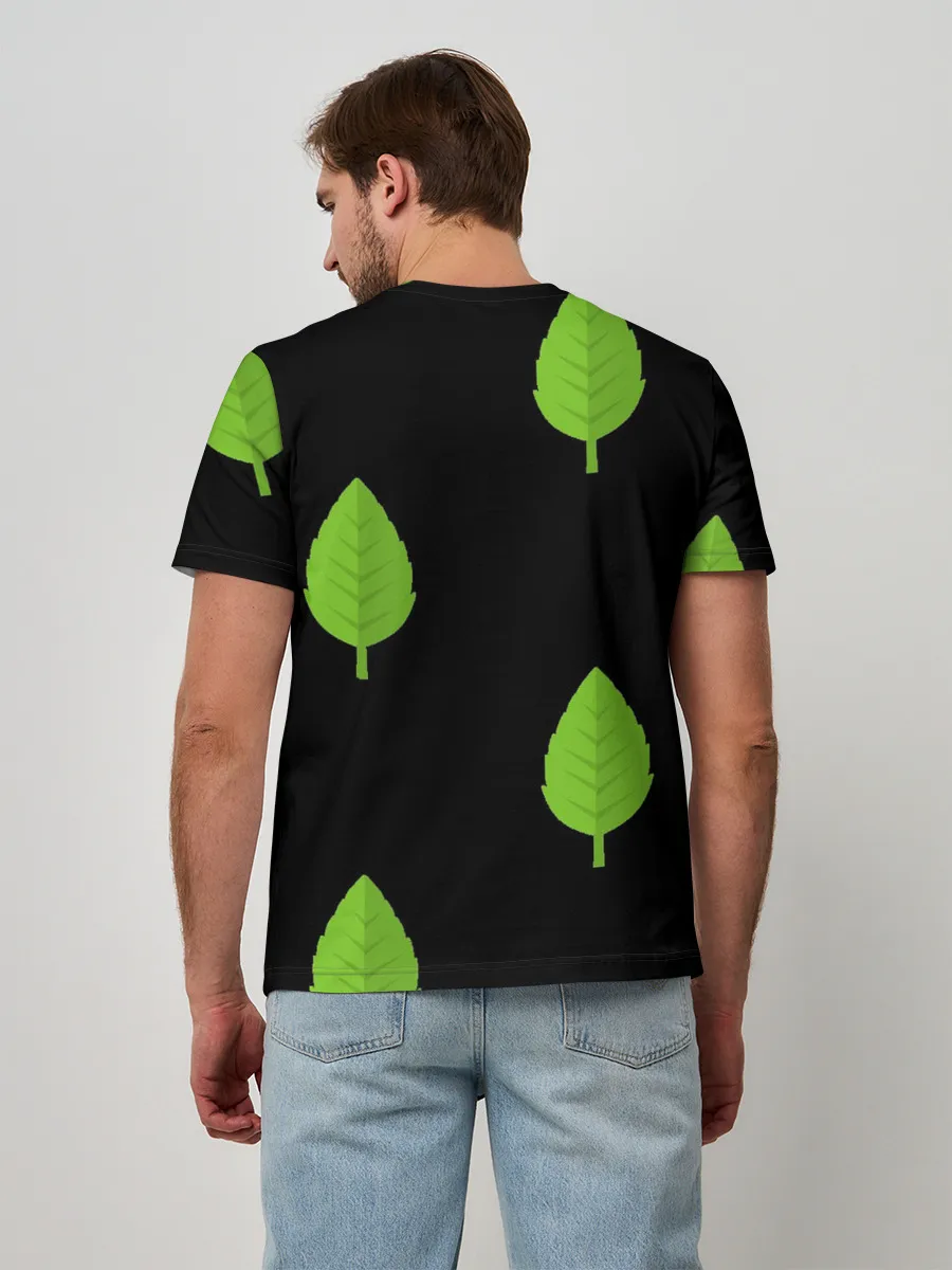 Мужская базовая футболка / Птица и листочек