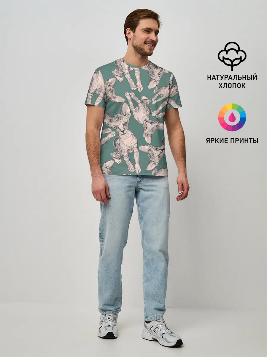 Мужская базовая футболка / Котёнок сфинкса