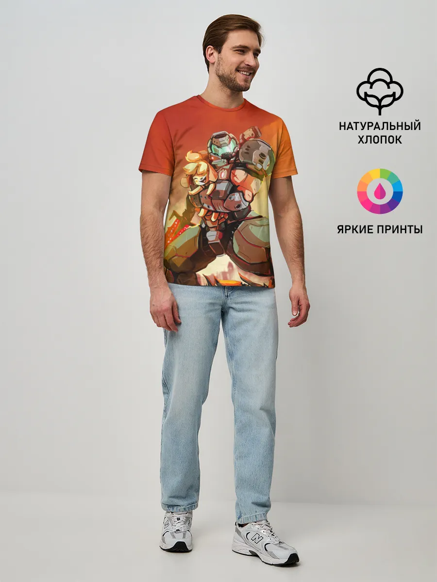 Мужская базовая футболка / ANIMAL CROSSING x DOOM ETERNAL