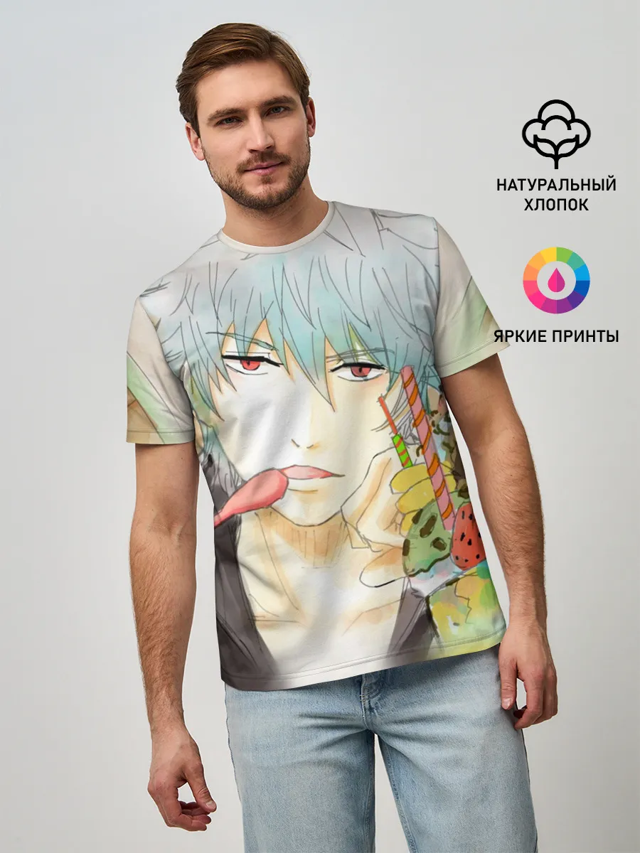 Мужская базовая футболка / манга Серебряная душа