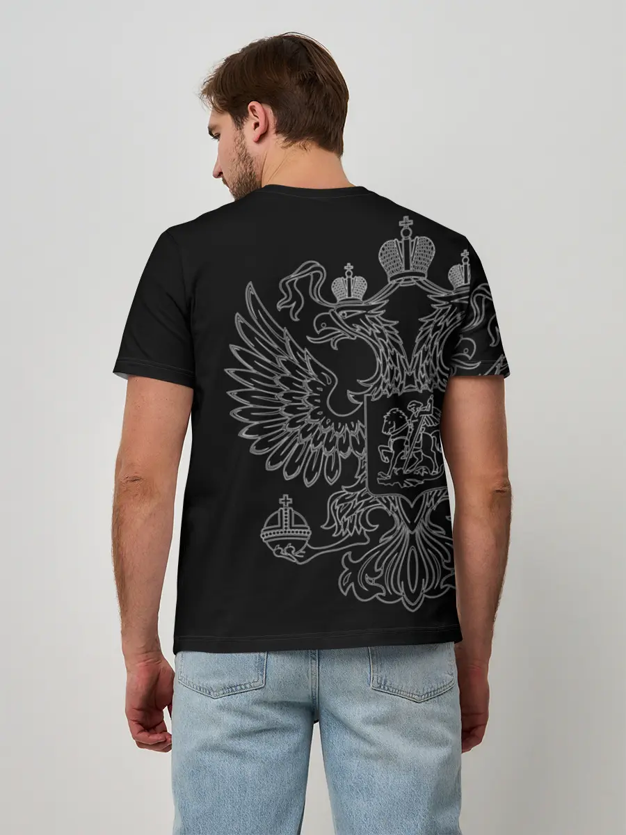 Мужская базовая футболка / Полковник, белый герб РФ
