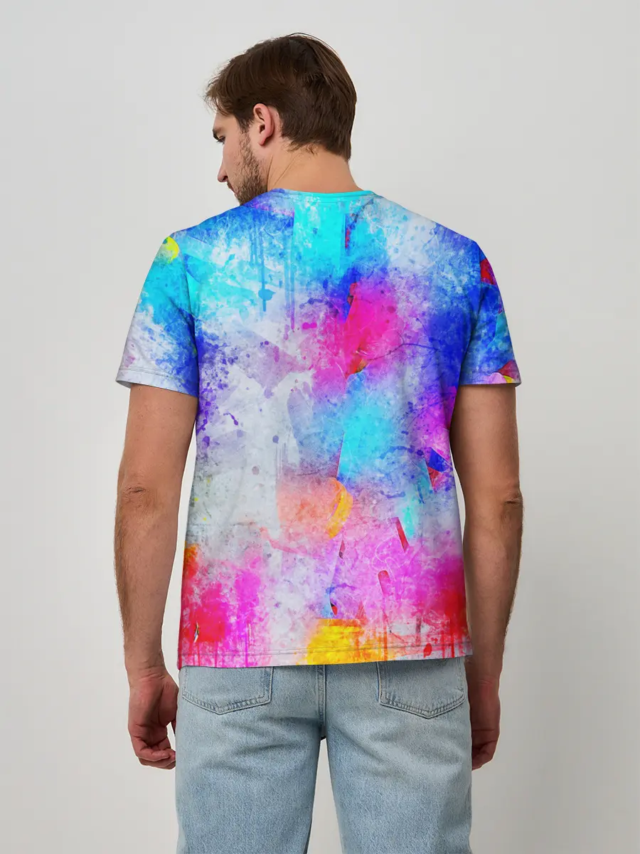 Мужская базовая футболка / НЕОНОВЫЕ ПОТЕРТОСТИ