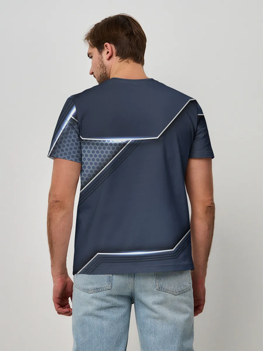 Мужская базовая футболка / Металлическая 3D основа