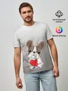 Мужская базовая футболка / французский бульдог сердечко