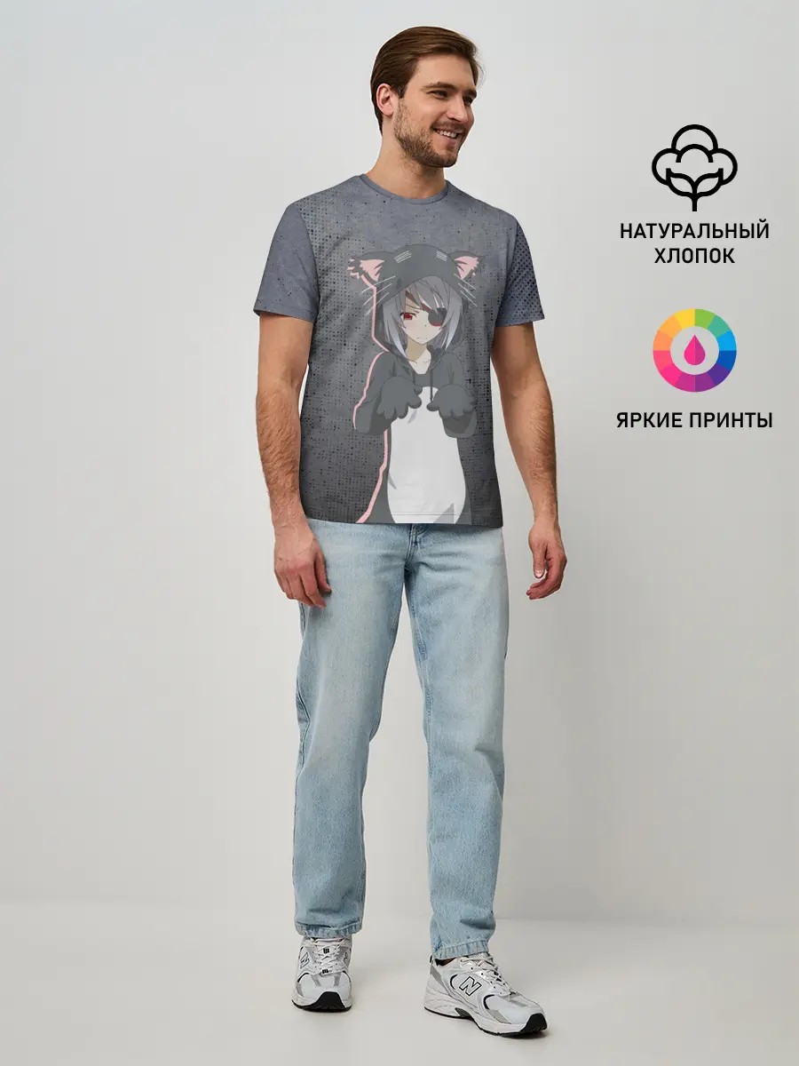 Мужская базовая футболка / Catgirl sadness