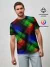 Мужская базовая футболка / Разноцветный мраморный узор