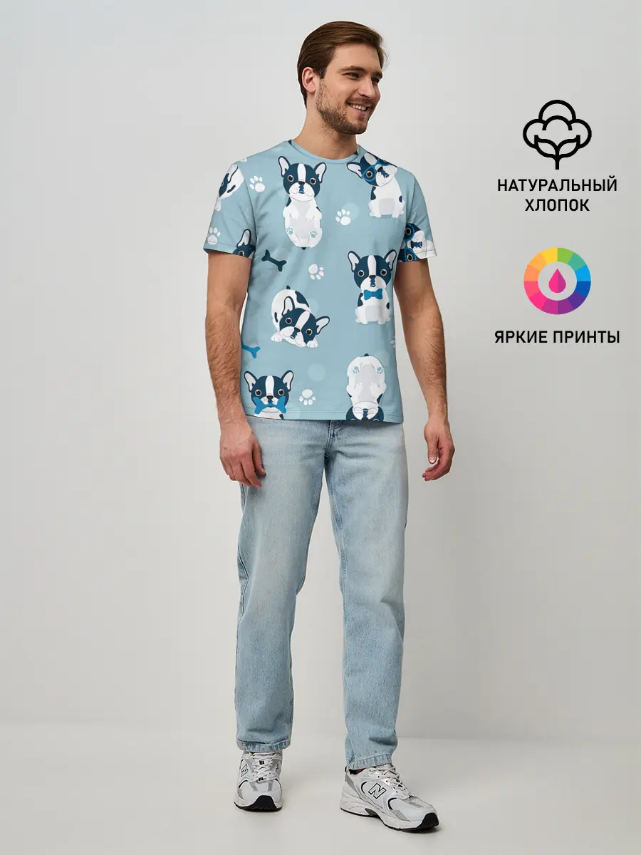 Мужская базовая футболка / Собачки