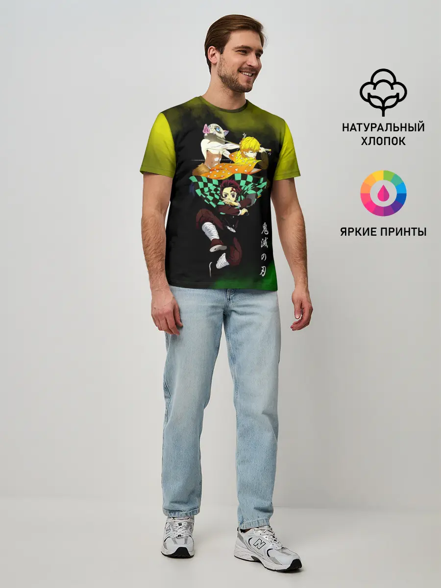 Мужская базовая футболка / Иноске Зеницу Танджиро