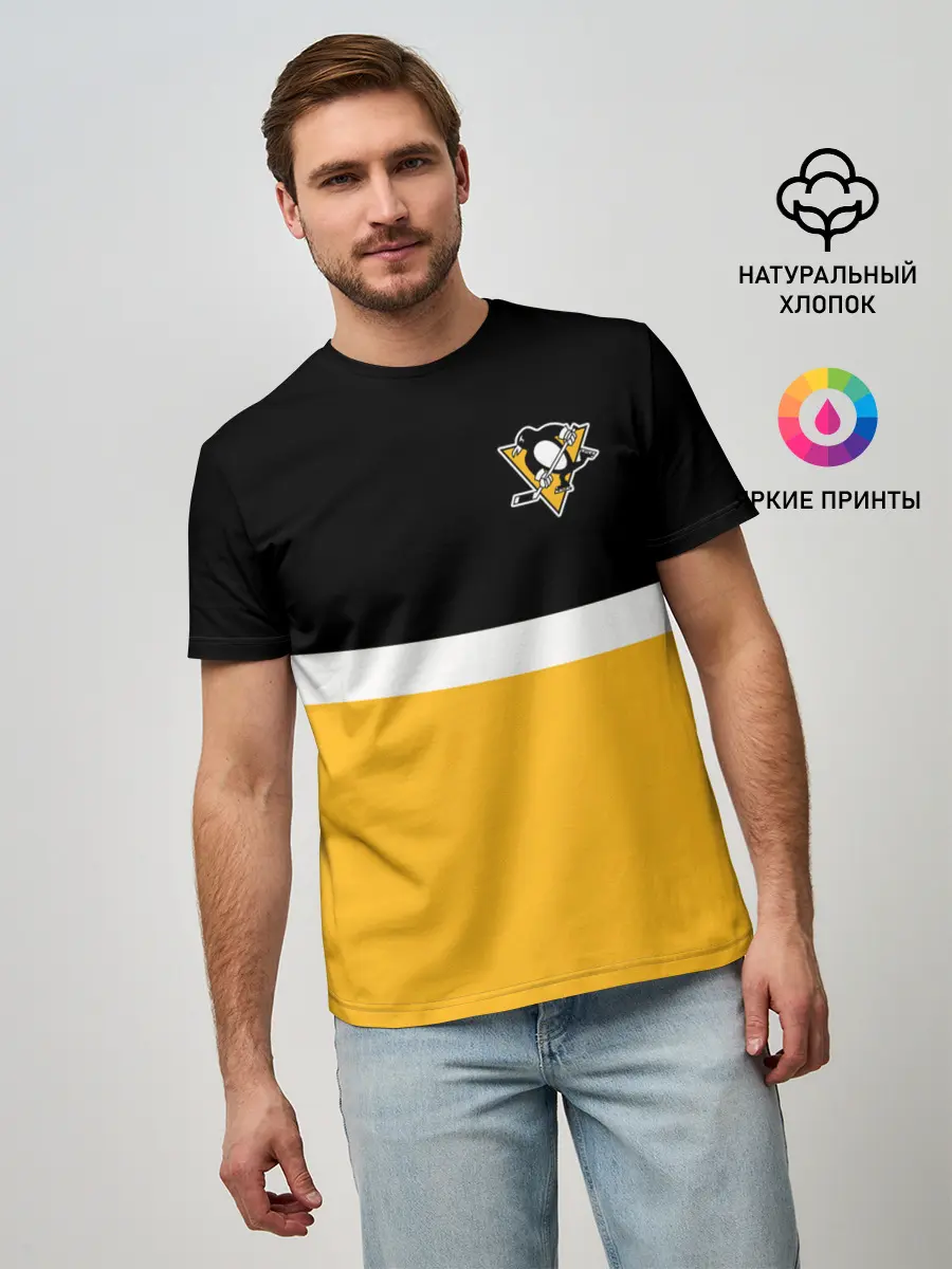 Мужская базовая футболка / Питтсбург Пингвинз НХЛ