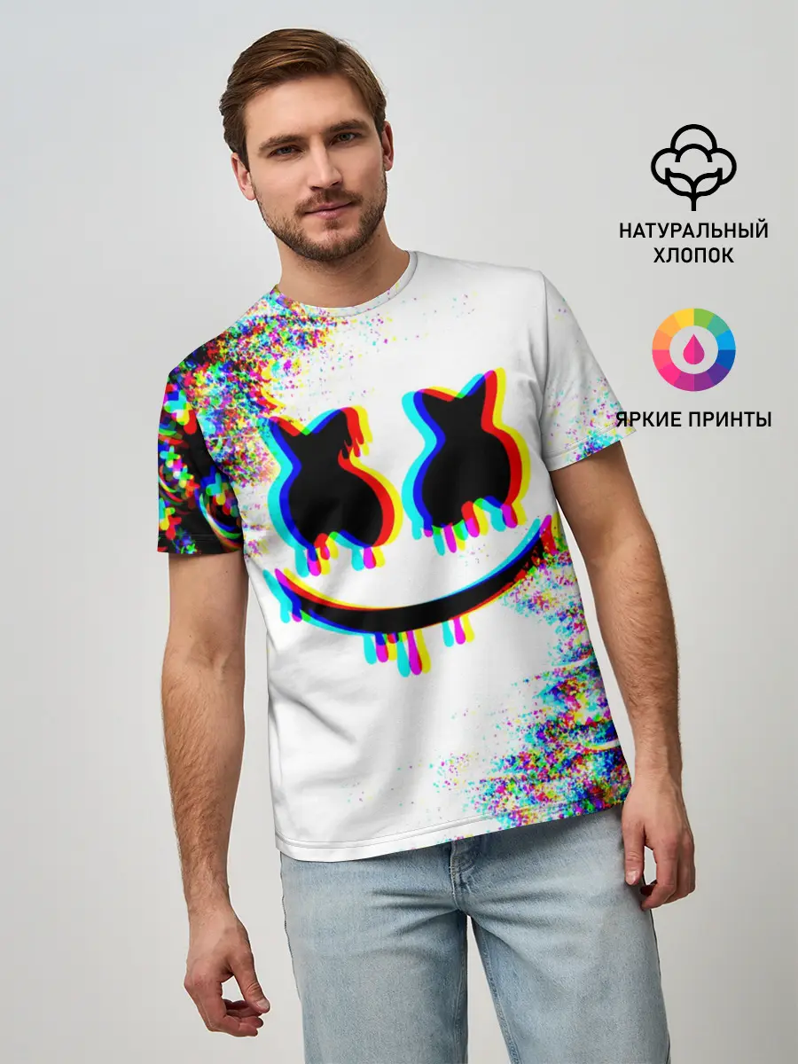 Мужская базовая футболка / MARSHMELLOW GLITCH