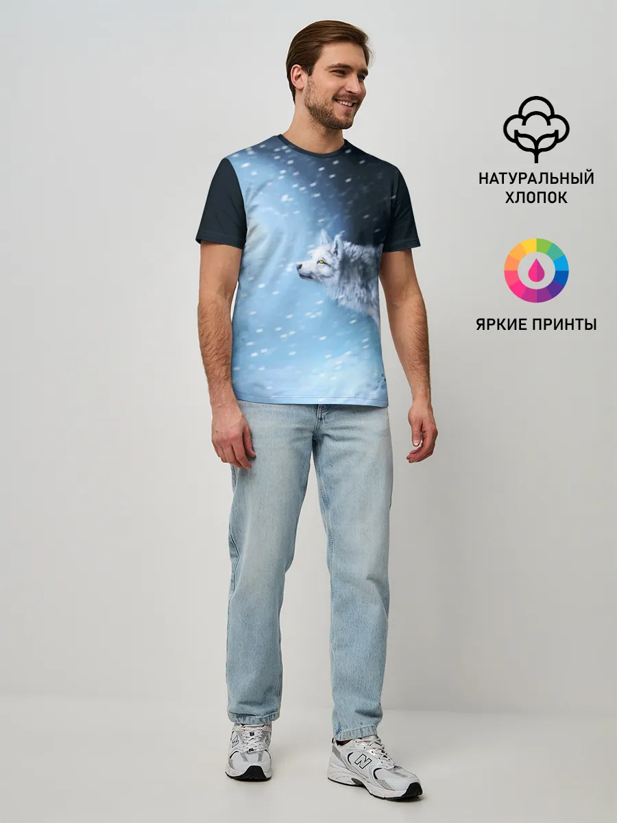 Мужская базовая футболка / ВОЛК ЗИМА