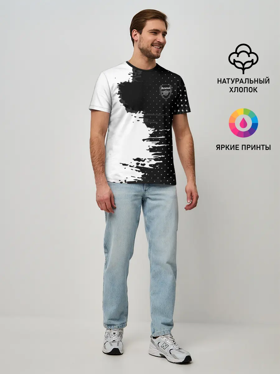 Мужская базовая футболка / Arsenal uniform black 2018