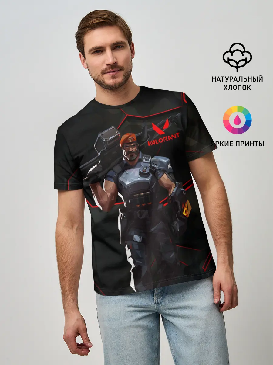 Мужская базовая футболка / Valorant | Brimstone
