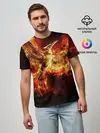 Мужская базовая футболка / Феникс в огне