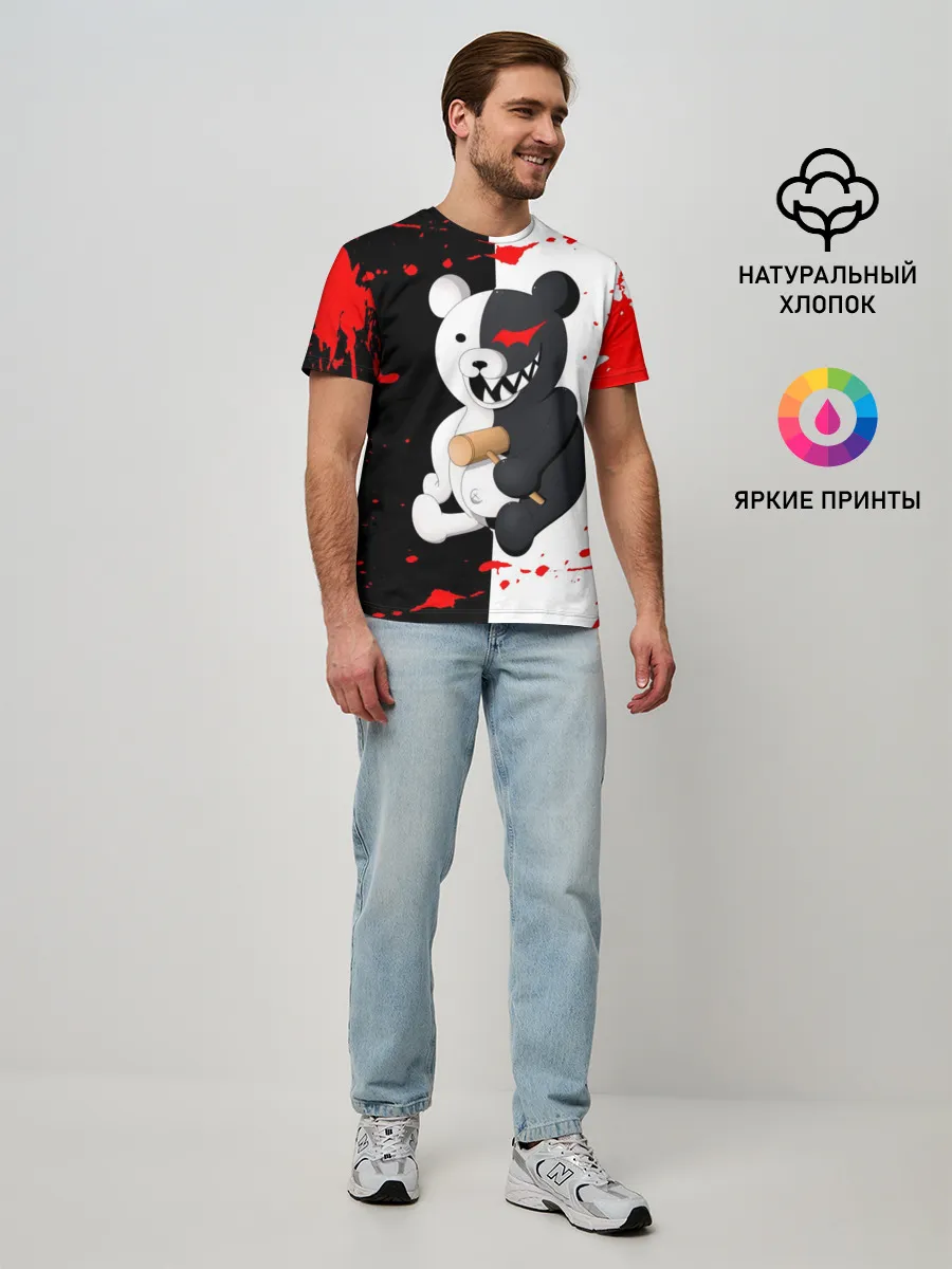 Мужская базовая футболка / monokuma с молотком