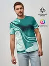 Мужская базовая футболка / красочный зелёный развод