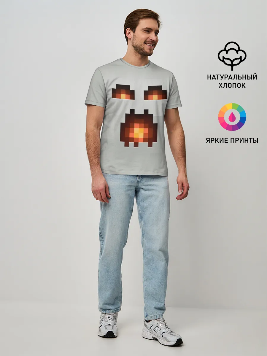 Мужская базовая футболка / МАЙНКРАФТ, ГАСТ ОГНЕННЫЙ