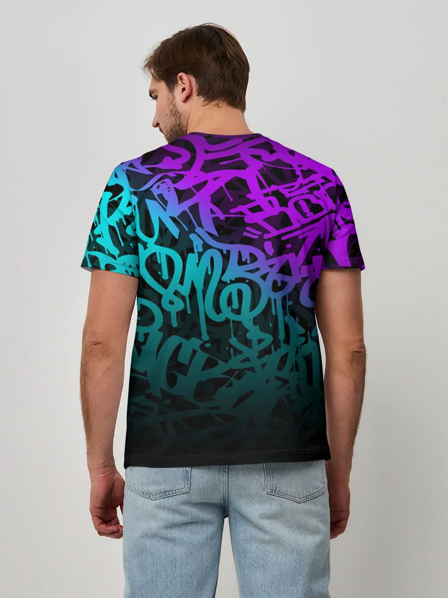 Мужская базовая футболка / НЕОНОВОЕ ГРАФФИТИ / NEON