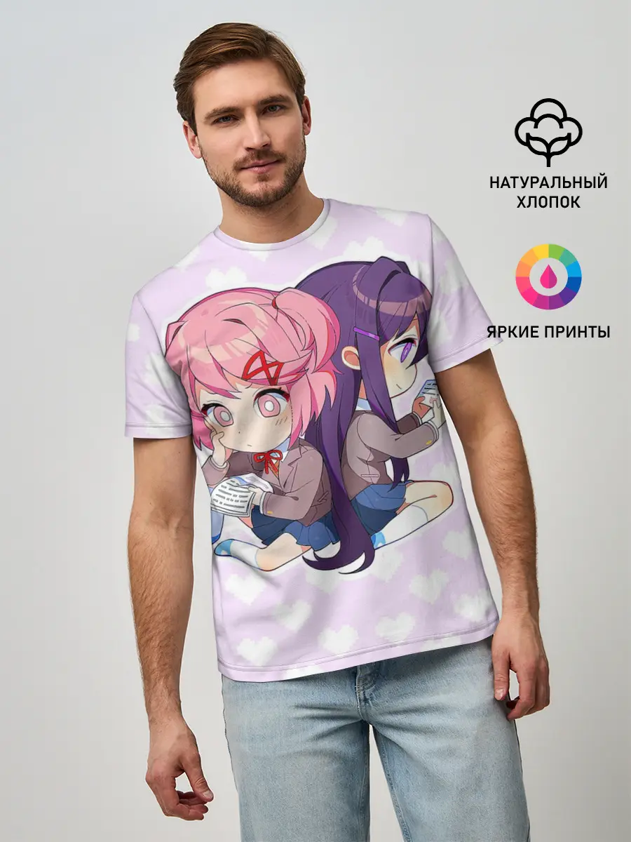 Мужская базовая футболка / Chibi Natsuki and Yuri