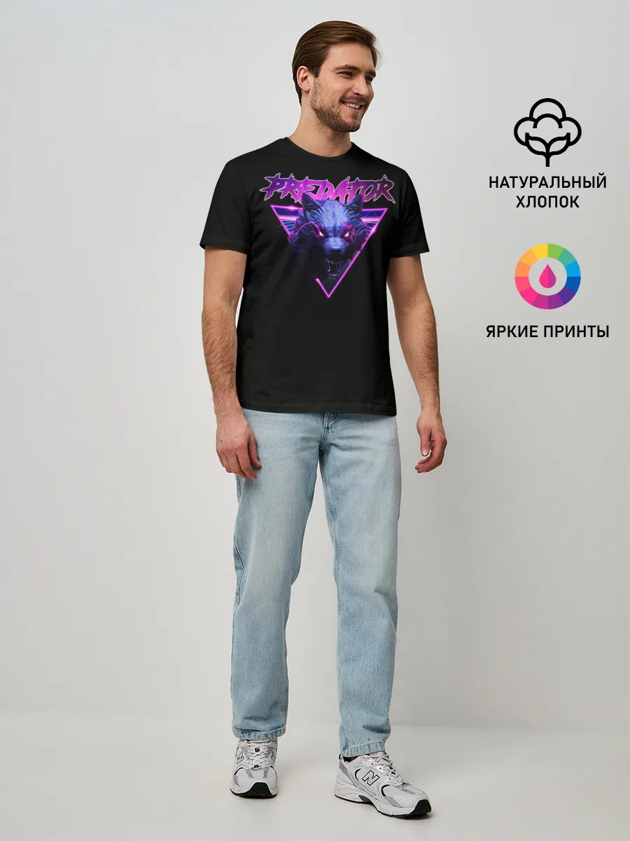 Мужская базовая футболка / Хищник неон