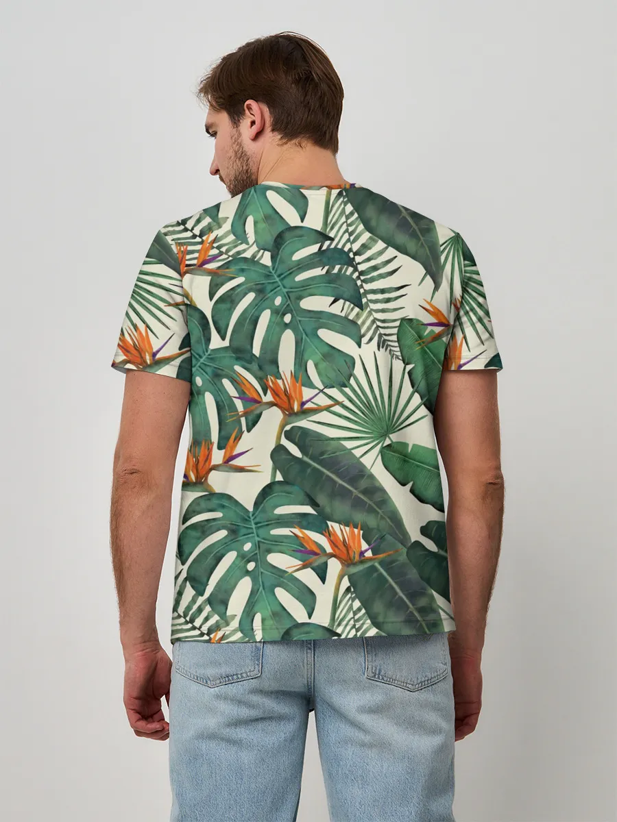 Мужская базовая футболка / Тропический паттерн